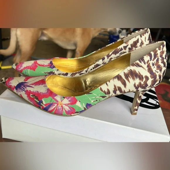 Floral and Animal Print Women's Heels - Picture 1 of 6